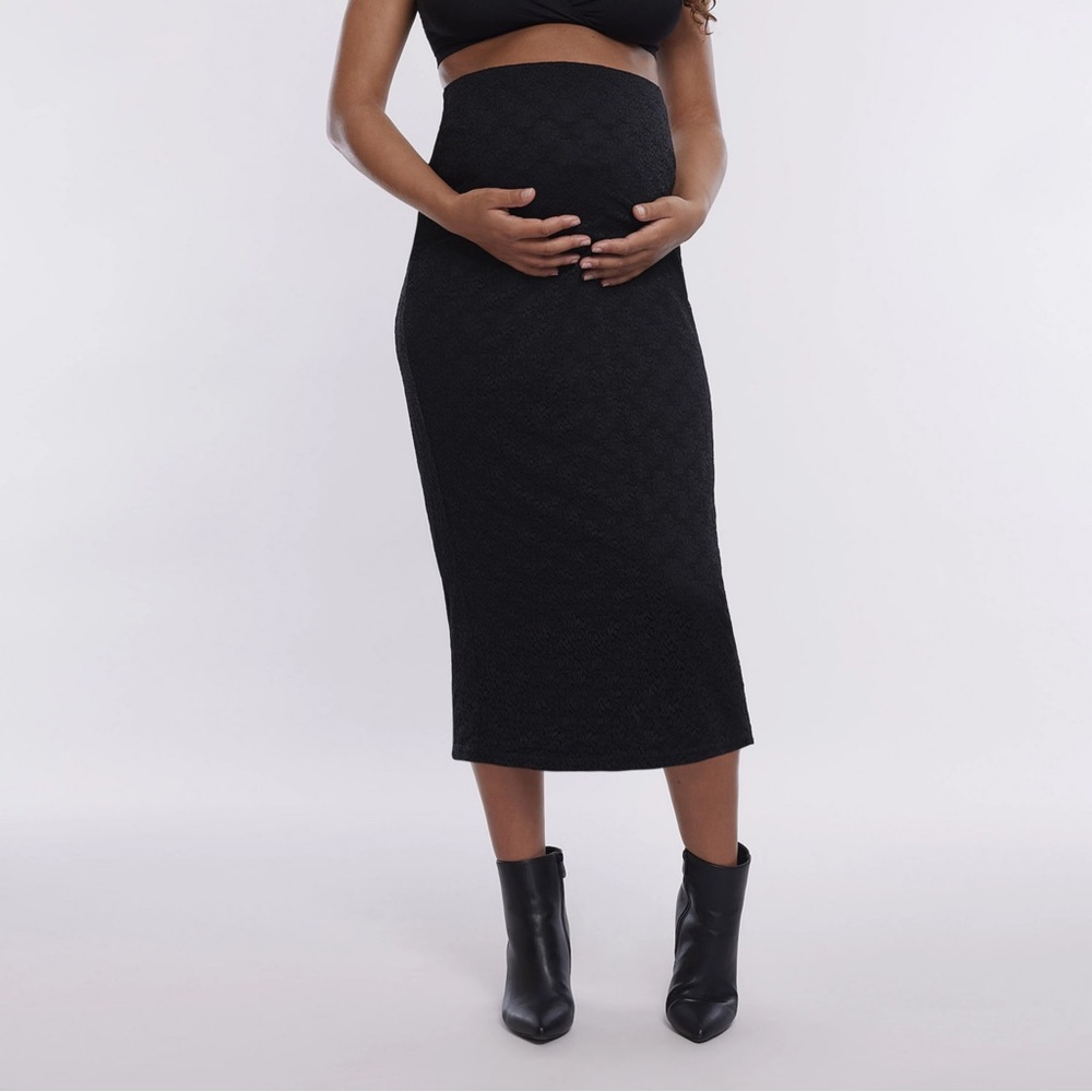 NWT - XL - Motherhood - Maxi Black Lace Maternity Skirt